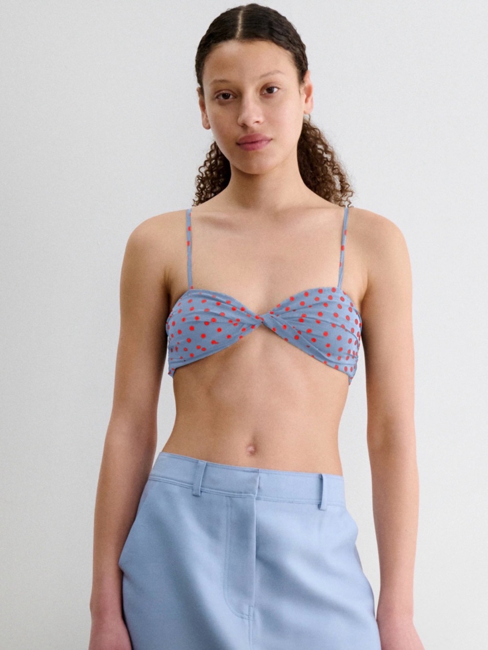 Rachel Comey Polka Dot silk Georgette twist top Sz 8